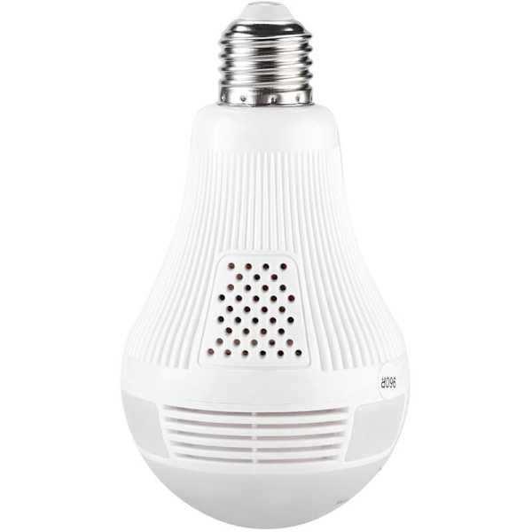 Telefon WiFi-styrt Pærekamera 360° Full Visjon Infrarød 960P Hvit Lys 128GB Minne Kort Lampe Kamera 100240V