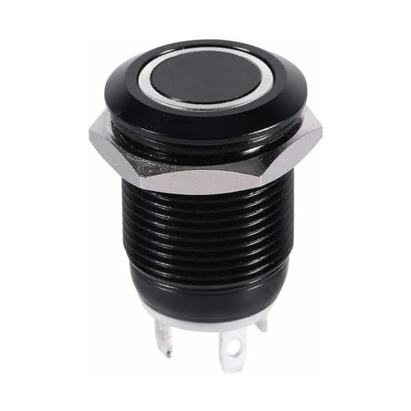 Momentary Push Button LED Push Button Switch 12mm Power Switch Vandtæt Bil Power Latching Switch (Hvid)