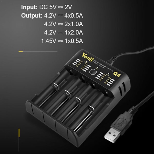 18650 Latauslaite 4 Paikkaa USB 21700 Aaaaa 26650 Litium Akku Älykäs Itsenäinen NiMH