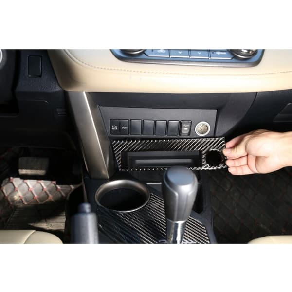 ABS Fiber Center Instrument Control Button Switch Trim Panel Cover til 2015-2019 Bil Styling
