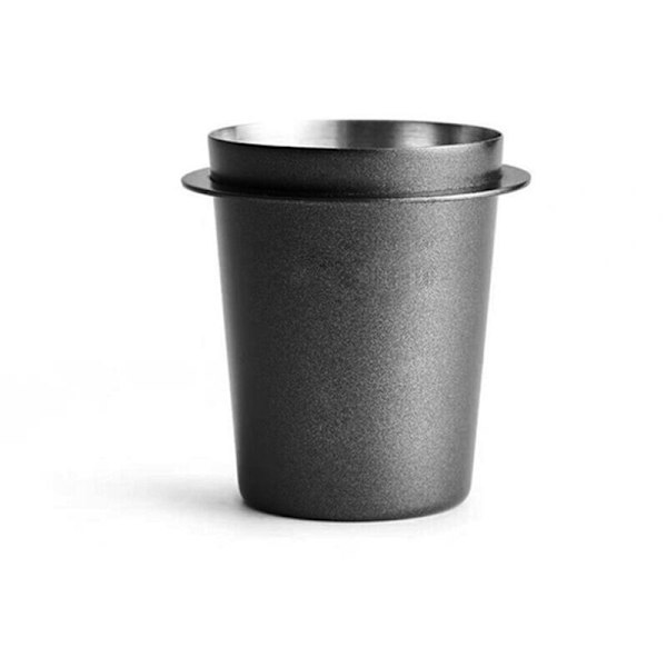 Doseringsskål i rostfritt stål, kaffesniffning, pulverdispenser för kaffemaskin, portafilter, kaffeknäppare (54 mm, svart)