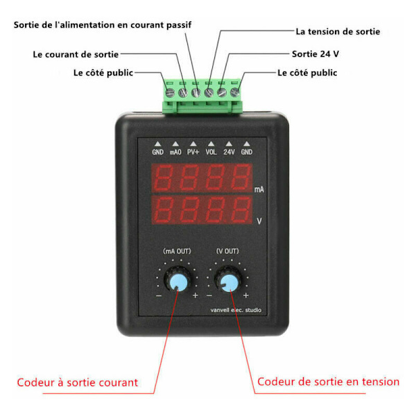 Signalgenerator 4-20 mA 0-10 V, 24 V Ström- och Spänningsgivare, Signalkälla och Konstant Ström, med Display