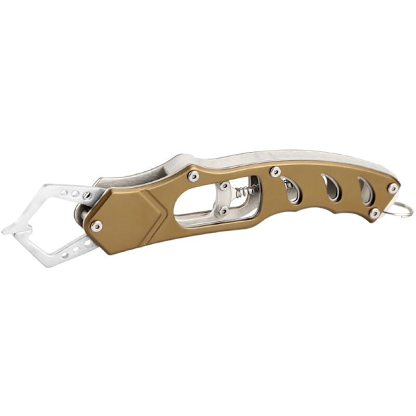 Fiskeri Greb Titanium Farve Fiskelæbe Greb Gripper Grabber Rustfrit Stål Fiskeri Tang Klemme Retention Reb Tackle Brun