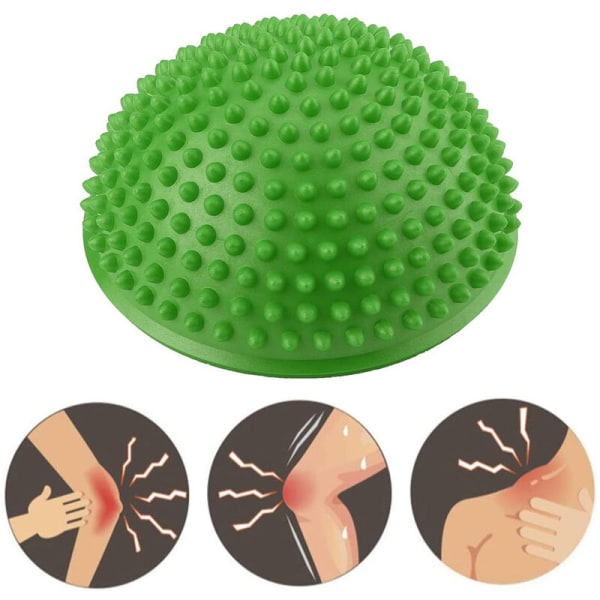 Fodmassage Halvbold Balance Træningspuder Spiky for Deep Tissue Fodmuskelterapi, grøn