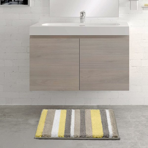 Maskinvaskbar Antislip Bademåtte, Ultra Blød Tykk Absorberende Brusemåtte Mikrofiber Badeværelses Dekoration, Gul 50x80cm