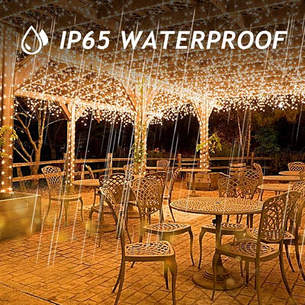 Ulkovalosarja, IP65 vedenpitävä jouluvalosarja, 8 valaistustilaa (10M 100 LED) Sisä- ja ulkokoristelu joulukuuseen makuuhuoneeseen Ga