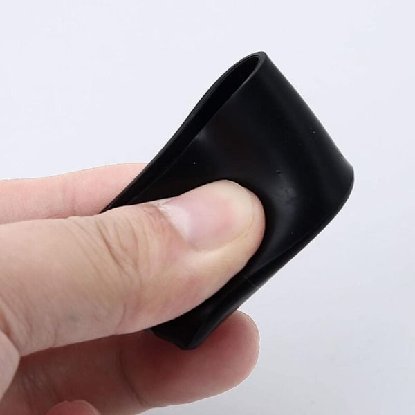 16 stk stolbenbeskyttelse gulvbeskyttelse fotbeskyttelse for sammenleggbar stol ovalt rør, plast (svart 16 stk/20x40mm)