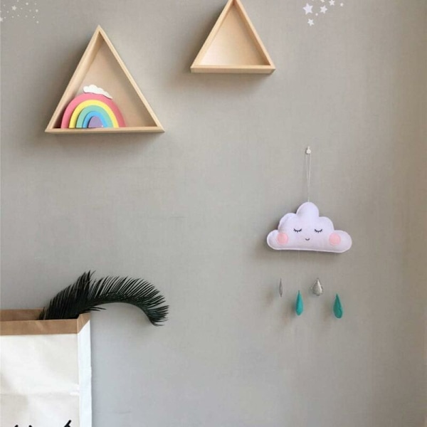 Molnregndroppar Hängande Hängande Filt Plysch Baby Spjälsäng Moln Rekvisita Hängande Sovrum Tält Barnkammare Mobil Hängande Dekoration för Baby Shower Fotografi Sjuksköterska