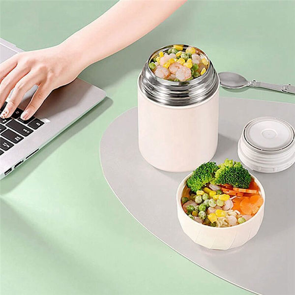 Termisk beholder, 500ml rustfrit stål opvarmer, termisk madkasse til mad, suppe mad kop