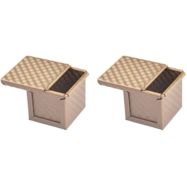 2X Firkantet Brødform med Låg Toast Pullman Non-Stick Mini Box