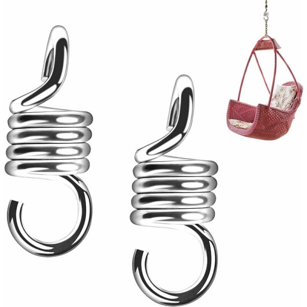 2pcs Hanging Hooks 700 Pound Weight Hammock Spring Supported Chair Spring for Porch Chairs Hanging Swings