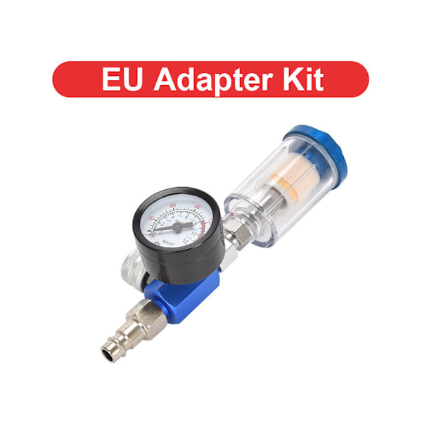0-140PSI Sprøytepistol Luftregulator Inline Måler Filter Separator EU Adapter Luftbørster Pneumatiske Verktøy