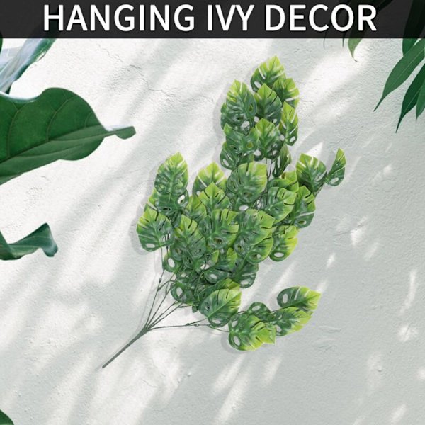 Keinotekoiset Monstera-lehtiseppeleet, Teko-trooppiset Monstera-palmulehdet Ripustettavaksi Puutarhan Seinäkoristeeksi Ripustuvat Köynnökset