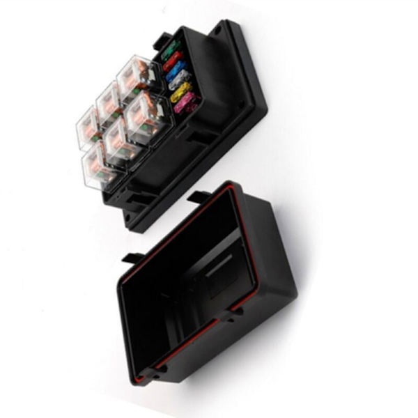 12V 40A 6-tie Atc-relelaatikko/Läpinäkyvä kuorirasia releellä Universaali vedenpitävä relelaatikko 24V 5P autoon