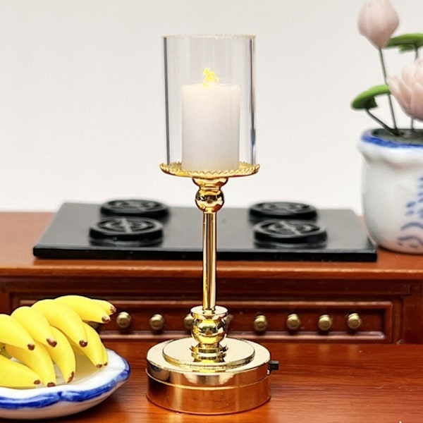 1/12 skala miniatyr LED-vägglampa batteridriven med strömbrytare