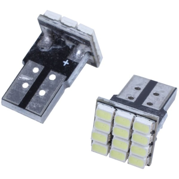 T10 W5W Canbus Hvid LED Bilpære 12-SMD 1206 Pærer 12V 4stk