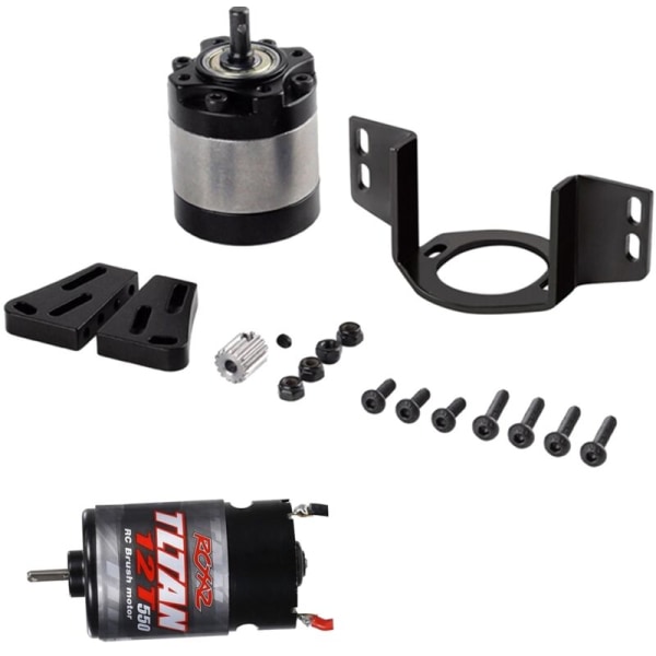 550 Vattentät Borstad Motor 12T med Reducer 1: 5 för Trailer 1/14 1/10 RC Bil Crawler Axial SCX10 TRX4
