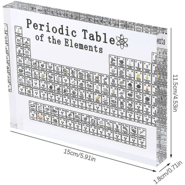 Periodisk Tabel med Elementer, Akryl Bordplade Display Ornament