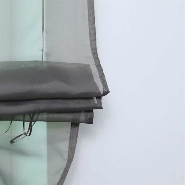 Romersk rullegardin Loop gardiner Køkken romerske rullegardiner Gennemsigtig rullegardin Loop gardiner Moderne Voile Grå BxH 80x155cm 1 stk