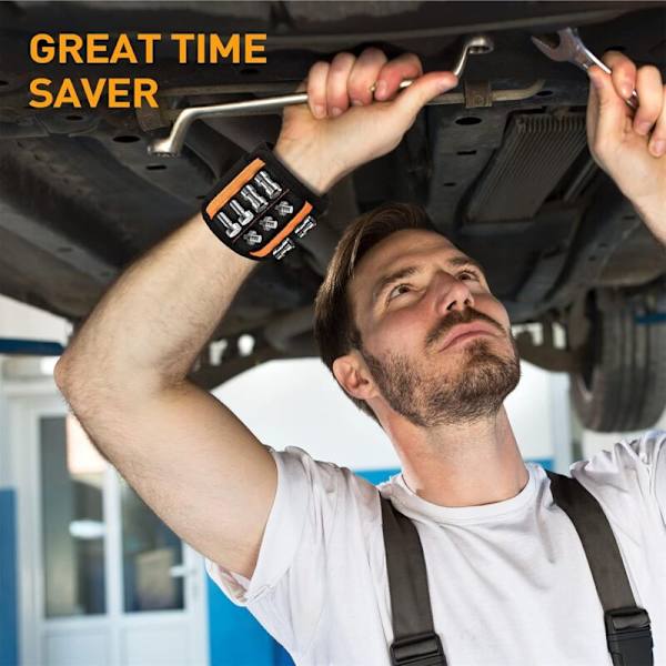 Justerbart DIY Magnetiskt Armband för Män med 10 Superstarka Magneter Armband för Att Hålla Skruvar, Saxar, Litet Verktygshållare, Små Gåvor för Män