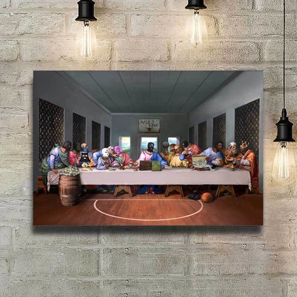 The Last Supper Masked Thug HD Print Canvas Painting Moderni olohuone Makuuhuoneen koristemaalaus