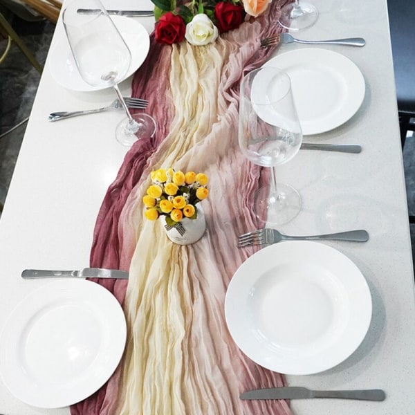 2 st cheesecloth bord Bohemia bord Gradient bord för babyshower bröllop förlovning bruddekor
