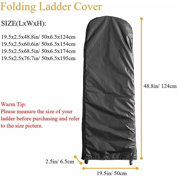 Foldbar Stigeskjul til Indendørs Støvbeskyttende Husholdnings Trinladder Dækker til Terrasse Have Udendørs Husholdnings Foldbar Trinladder Opbevaringspose Beskytter Furni