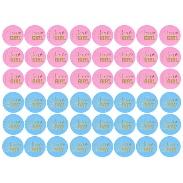 48Pcs Gender Reveal Stickers Team Games Boy and Girl Team Gender Reveal Party Supplies Boy and Girl Stickers