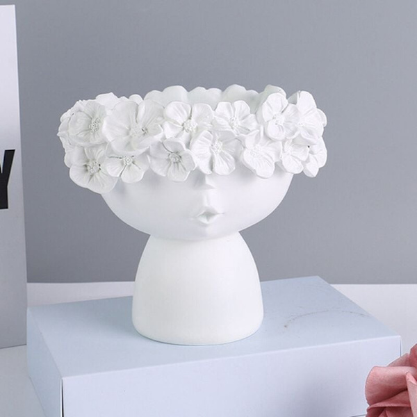 2 st Nordic Resin Fairy Dekorativa Förvaringsarrangemang Moderna Heminredningsföremål - Vit