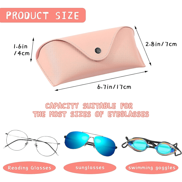 Brilleetui i skinn 2-pakning, PU-skinn bærbart reiseslip-in-brilleetui, mykt solbrilleveske Poseholder