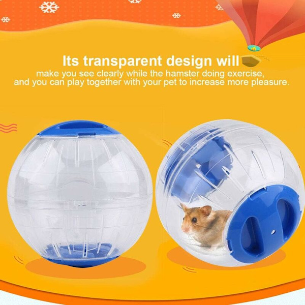 Råtta Boll Leksak Hamster Boll Löpning Träning Boll Mini Boll Springa Runt Liten Husdjur Hamster Träning Boll 12cm (Transparent) (Blå)