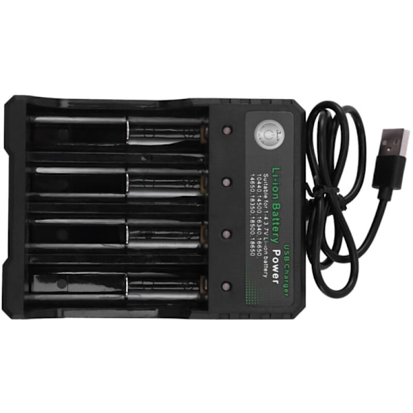 4 Slot Rechargeable Battery Charger Li-Ion USB Smart for 18350 18500 18650 Aaa