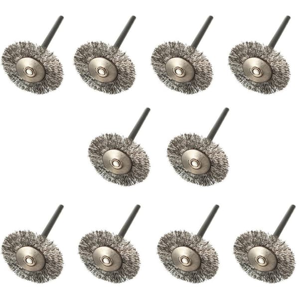 10 stk. rustfrit ståltrådbørste skivebørste rund børste 25mm diameter til