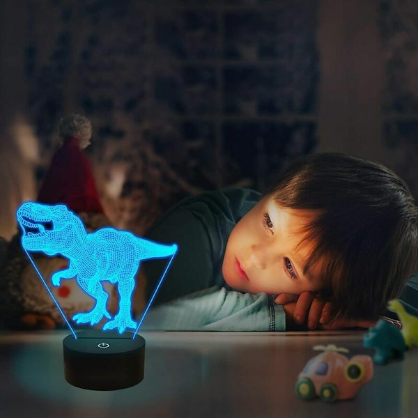 Dinosauriegåvor, 3D T Rex Nattlampa med 16 Färgväxlingar, Sänglampa med Fjärrkontroll för Barn, Födelsedagspresenter för Pojkar och Flickor 3 4 5 6+