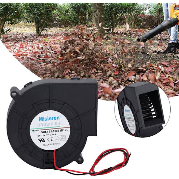 12V 2.4A Dobbelt Kugle Turbine Køleventilator til Picnic Camping Grillvarmeudstyr