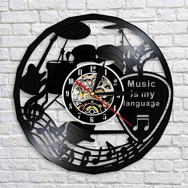 Musik, Gitarr, Vinylklocka, Hobby, Väggdekor, Rock, Musik, Modern Konst, Handgjord Present, Unik Design, Band, DJ, Heminredning, Pop, Present Idé För Kvinnor
