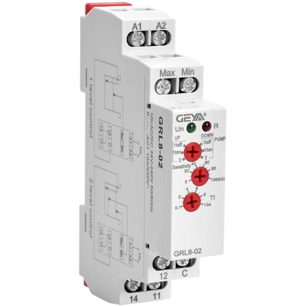 GRL8-02 Nestetason Säätörele 10A ACDC24V-240V Laaja Jännitealue Pumppu