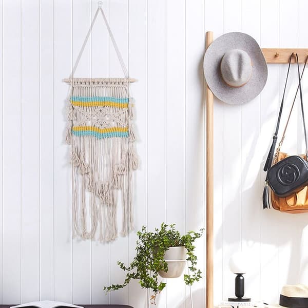 Macrame vävd väggbonad Boho Chic Bohemian geometrisk konstdekor Vacker lägenhet sovsal dekoration MS7276