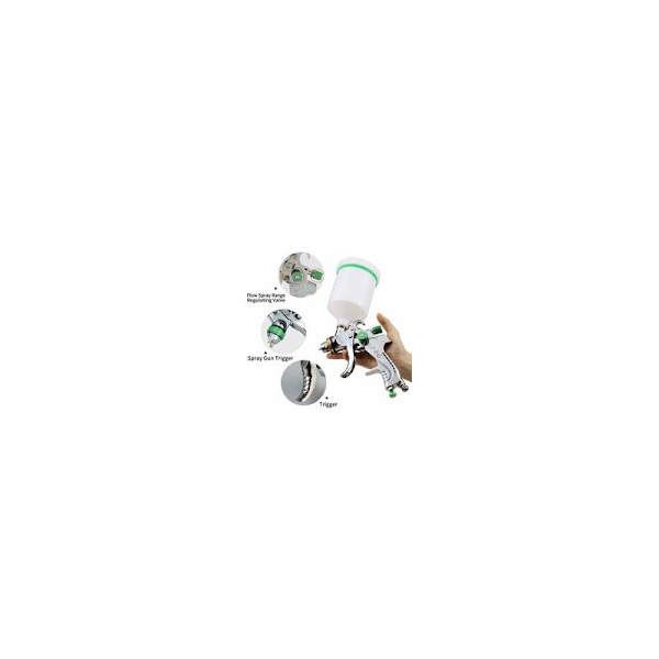 Professionel Malersprøjte Højtryksmalersprøjte Sæt Luft Sprøjtepistol Pneumatisk Tyngdekraft Foder Malersprøjte Hvlp 600cc 1.4mm/1.7mm/2.0mm B - RWPi