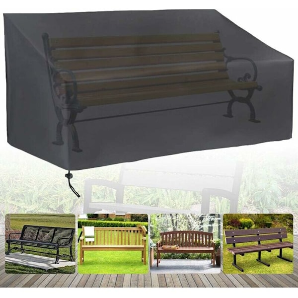 2-sits trädgårdsbänksskydd, utomhus bänköverdrag dammtät, anti-UV, vattentät, vindtät, Oxfordtyg, skyddande överdrag för soffa (134x66x8