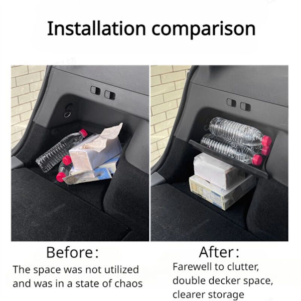 Bagasjeromsdeler for Model Y 2021-2023, skillevegg for bagasjerom, tilbehør for sideorganisator (Normal)