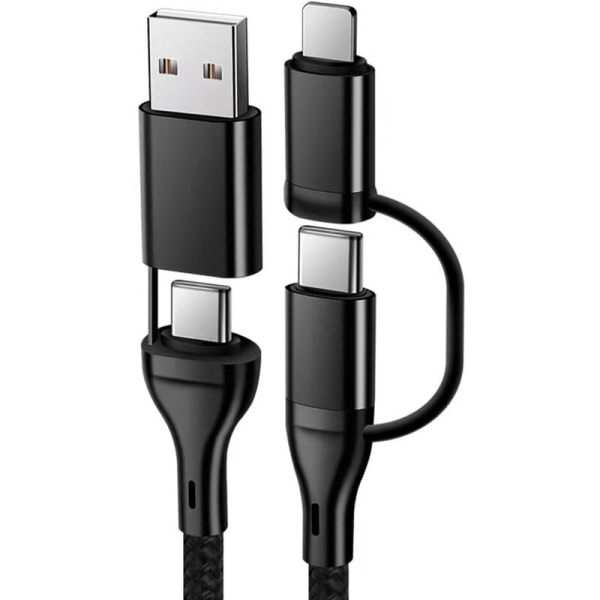 4 i 1 PD-ladekabel Multifunksjonell ladedatakabel Type-C til Type-C ladekabel Ladekabel