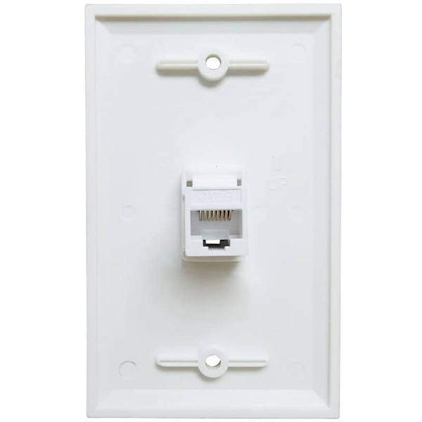 Pakke med 2 1-porters Ethernet-veggplate, veggplate med RJ45-koblingsinnlegg for å