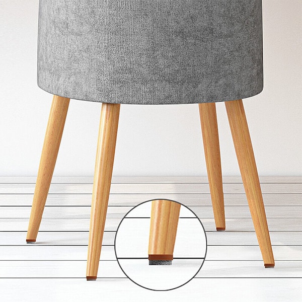 40 stk møbelglider, skrue-i filtputer skyve gulvbeskytter for treben på stol bord sofa (28mm, brun)