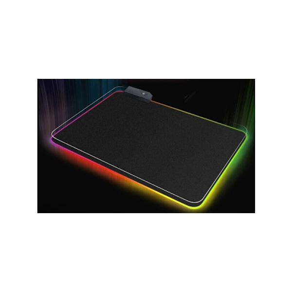 RGB Gaming Mousepad – 350x250x4mm LED Mousepad med Skridsikker Gummibund, Blød Mousepad til MacBook, PC, Laptop, Kontor (Sort)