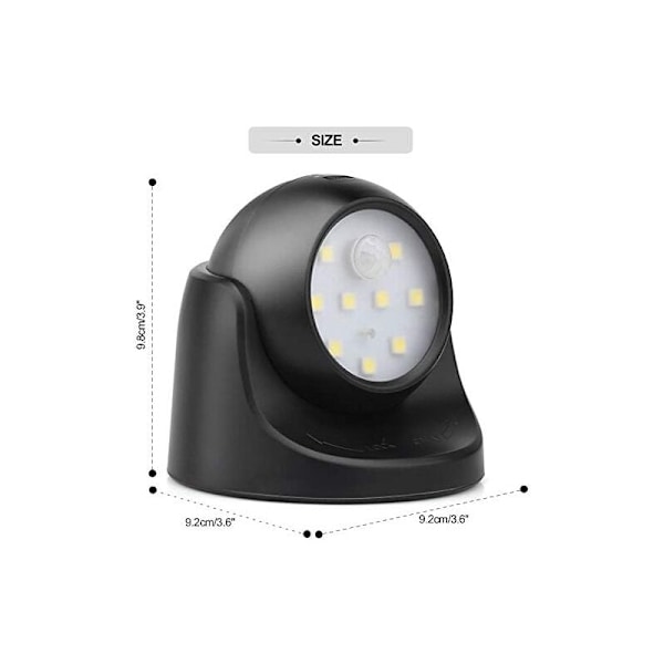 Ulkoseinävalaisin liikeanturilla - 1000 lumenin LED-ulkovalaistus - Akkukäyttöinen langaton valaistus - 360 asteen kääntö ja kallistus
