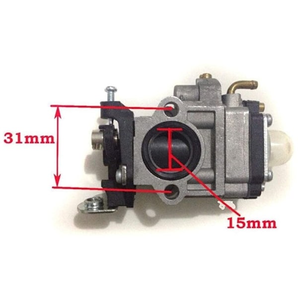 15 mm forgassersett for 43cc 49cc 52cc gressklipper, kvern, motorsag