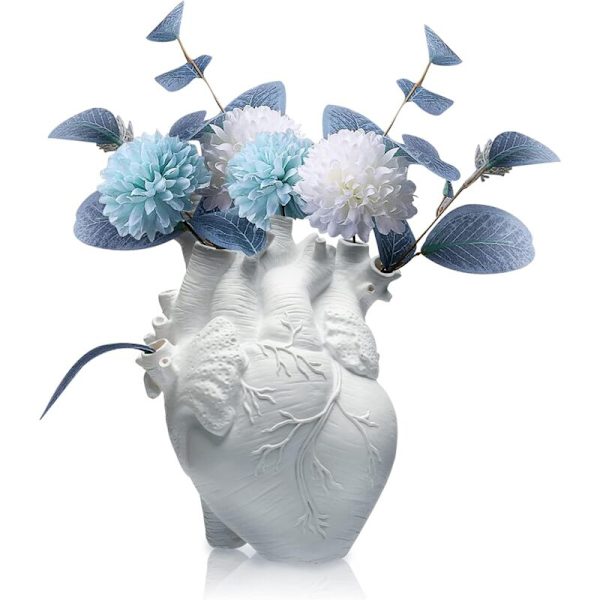 Anatomisk Hjärta Vas, Harts Blomkruka Skulptur Modern Kontor Hem Sovrum Skrivbords Dekorationer