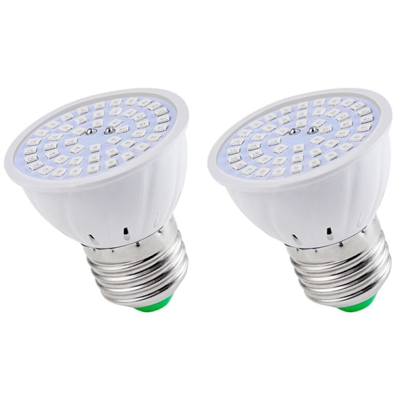 2X E27 80 LEDs Plant Grow Lamp LED Grow Light Bulbs Full Spectrum Phyto Flower Seedling for Indoor Hydroponic Plants