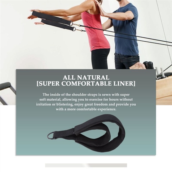 2 stk. Pilates Dobbelt Loop Remme, Fitnessudstyr Remme til Fødder, Pilates Yoga Dobbelt Loop Remme Polstret Ankelrem med D-Ring